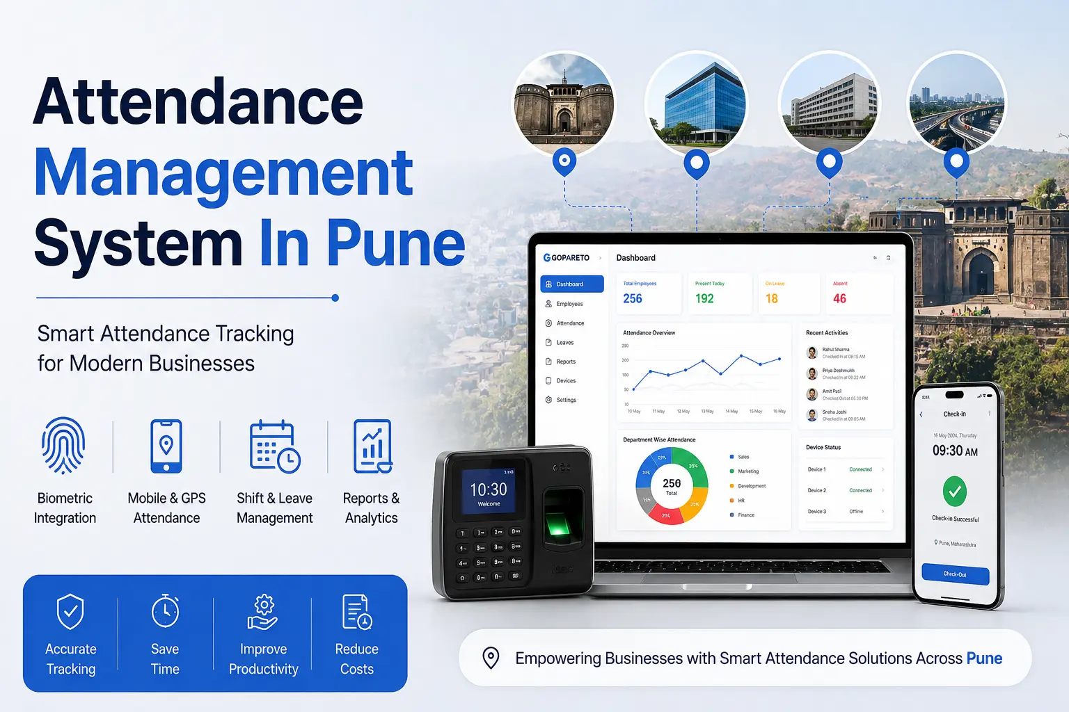 Attendance Management System In Pune dashboard by Gopareto